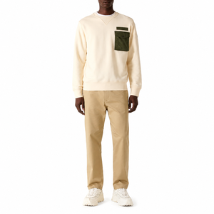 Sudadera personalizada color crema con cuello redondo y bolsillo utilitario en el pecho |   Sudadera de Felpa de Algodón Premium - Product Image 4