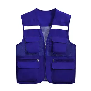 OEM Multi Pockets Outdoor Men's Casual <b>Work</b> Safari Fishing Travel Photo <b>Cargo</b> Vest Fishing Photography Vest for Fishing Hiking - Product Image 2