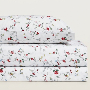 English Tea Bedsheet and 2 <b>pillow</b> in Set Modern Floral Printed Cotton Flat Sheet 150 Tc - Product Image 1