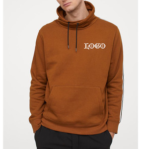 Sweat-shirt à capuche marron pour homme, coupe classique, en coton tricoté, décontracté, pour l'automne, avec logo imprimé sur le devant - Product Image 5