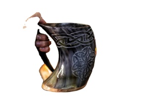 Cuerno hecho a mano Tazas para beber para regalo Respetuoso con el medio ambiente de alta calidad Cuerno personalizado Tazas para beber cerveza Tazas elegantes - Product Image 2