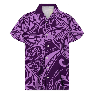 Men's Short Sleeve Hawaiian <b>Shirt</b> Tonga Coat Arms Breathable Cotton Turn-down Collar Covered <b>Button</b> Poplin Vacation <b>Shirt</b> Summer - Product Image 5