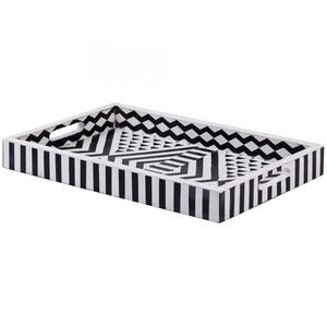 Handmade Luxury MDF Wood Resin Inlay <b>Single</b> Serving Tray Artisan Home Decor Wedding Gift Coffee Table Centrepiece Durable Desk - Product Image 4