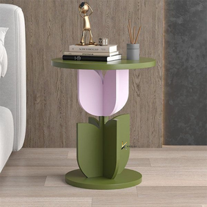 Modern Flower Design Kids <b>Table</b> Lacquer Mdf Green Flower <b>Shaped</b> <b>Table</b> Safety Feature for Babies and Kids - Product Image 5