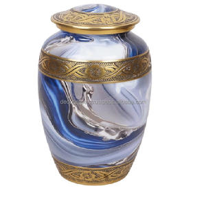 Urne funéraire en métal Urne commémorative décorative personnalisée durable avec design poli au prix de gros - Product Image 3