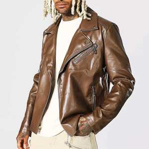 Veste en cuir pour homme, prix de gros directement de l'usine, design OEM, haute qualité, sur mesure, veste en cuir de motard pour homme - Product Image 1