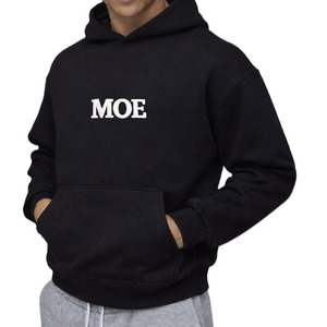 Minimal Chest Logo Pullover Hoodie for <b>Men</b> Cotton <b>Fleece</b> Classic Streetwear OEM Manufacturing Wholesale <b>Black</b> - Product Image 1