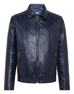 Chaqueta de Cuero con Estampado de Pitón Personalizada para Hombre, Chaqueta de Motero Premium de Piel Vacuna, Servicio de Muestras de Fábrica OEM ODM Disponible - Product Image 5