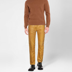 Pantalones de Cuero Genuino para Hombre con Corte Ajustado Elegante, Forro Suave, Construcción Duradera, Estilo Moderno, Ideales para Salidas Diarias - Product Image 3