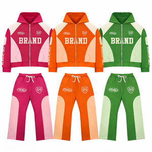 Conjunto de Sudadera con Capucha y Pantalones de Chándal Acampanados para Hombre, Diseño Personalizado de Marca, Estilo Urbano, Lavado Ácido, Estampado en Serigrafía - Product Image 4