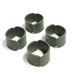 Luxury Brown Leather Napkin Ring Rustic Farmhouse <b>Table</b> Setting Holiday Dinner Party Decorative Holder - Product Image 1