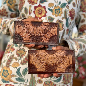 Cartera de cuero genuino hecha a mano personalizada para hombre, cartera larga de cuero, monederos, carteras estándar informales - Product Image 5