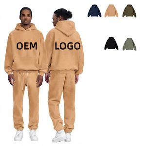 Survêtements pour hommes à épaules tombantes avec sweat à capuche ample, en molleton 100% coton 450 GSM, vierges, personnalisables - Product Image 3