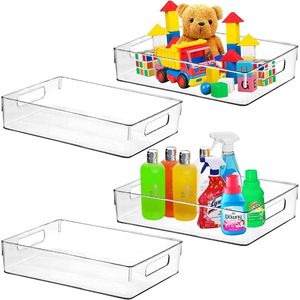 Set di 4 Grandi Contenitori in Plastica Trasparente per Organizzare Frigorifero, Dispensa e Spazi di Stoccaggio - Product Image 5