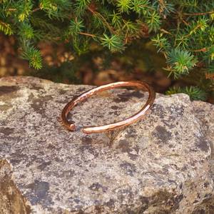 Pure Copper Magnetic Hammered Bangle | Handcrafted in India | Natural Healing Unisex Jewellery | Antique Modern <b>Boho</b> Chic - Product Image 5