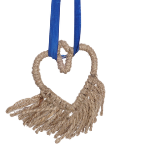 Adorno Navideño Moderno con Forma de Corazón, Alfombras de Mimbre Hechas a Mano con Diseño Personalizado de Fábrica, Decoración Interior y Exterior Duradera e Impermeable - Product Image 1