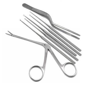 Juego Quirúrgico ENT Ortopédico para Extracción de Cera de Oído, 7 Piezas, Acero Inoxidable, Pinzas de Cocodrilo, Anillas para Oído, Pinzas de Bayoneta, Herramientas para Otoscopio - Product Image 3