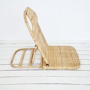 เก้าอี้ญี่ปุ่นแบบทาทามิหวายธรรมชาติ เป็นมิตรกับสิ่งแวดล้อม พับได้ ปรับพนักพิงได้ เฟอร์นิเจอร์บ้านสไตล์มินิมอล อินโดนีเซีย - Product Image 2