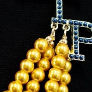 สร้อยคอไข่มุกสีทองและสีน้ำเงิน Sigma Gamma Rho ดีไซน์หรูหรา ประดับด้วยลูกปัด สร้อยคอแฟชั่น เครื่องประดับจี้ห้อยคอ สั่งทำได้ - Product Image 5