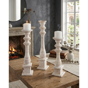 Rustic Mango Wood Handmade <b>Candle</b> Holder Vintage Style Wooden Decor Stand for Tabletop Weddings Living Rooms Christmas India - Product Image 1