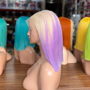 Peluca de Cabello Humano de Moda, Peluca Frontal de Encaje sin Pegamento de Cabello Virgen Vietnamita, Peluca Bob Lacia con Encaje Frontal - Product Image 4