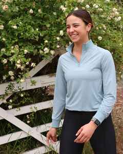 Chemise d'équitation pour femmes en tissu extensible, légère, respirante, à manches courtes, vêtements d'équitation, chemises/hauts d'équitation - Product Image 5