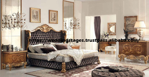 Juego de Muebles de Dormitorio Estilo Retro Maharaja, Cama King Size Plegable Blanca y Dorada con Almacenamiento a Precio Accesible en EE. UU. - Product Image 5