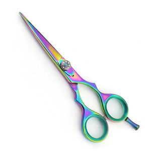 Professional Right-Handed Stainless Steel Short Handle Hair Scissors <b>Set</b> 6 Inch Straight Thinning Scissors <b>Barber</b> Shears + Hair - Product Image 2