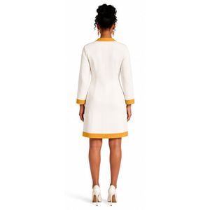 Ladies Ponte Knit Bow <b>Dress</b> Elegant Tailored <b>Midi</b> <b>Dress</b> Soft Stretch Fabric Formal Office Party Outfit Custom Wholesale Women - Product Image 2