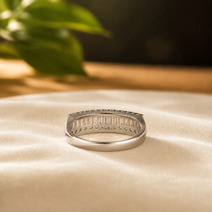 Women's Moissanite Wedding <b>Band</b> <b>Ring</b> 925 Sterling Silver Proposal <b>Ring</b> Baguette Cut Diamond Engagement <b>Ring</b> - Product Image 6