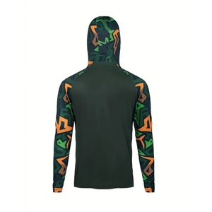 Chemise de pêche camouflage pour homme UPF 50 avec capuche, anti-UV, manches longues, pull-over pour adultes - Product Image 2