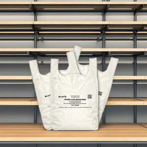 ถุงช้อปปิ้งแฟชั่นแบบพิมพ์เฟล็กโซ่ ย่อยสลายได้ เป็นมิตรกับสิ่งแวดล้อม รีไซเคิลได้ ปิดผนึกด้วยความร้อน  แบบกำหนดเองได้  UKHI PBAT PE U Cut - Product Image 5