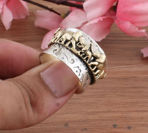 Bague en argent sterling 925 sertie de pierres, motif éléphant, pour femme, bijoux porte-bonheur, animal, sans ternissement, empilable, cadeau de fête, vente en gros - Product Image 4