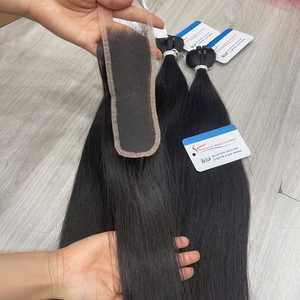 Produits les plus vendus : Perruques en cheveux humains vietnamiens bruts, lisses ou ondulés, avec closure en dentelle HD suisse 2x6, 4x4, 5x5, 6x6 – En stock - Product Image 6