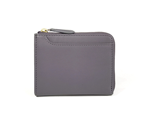 [IN STOCK] Castello Genuine Leather Short Minimalist Unisex L-Shape YKK Zipper Slim Card <b>Wallet</b> Polyester Lining Purple QC - Product Image 1
