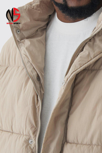 Men's Boxy Crinkle Nylon Puffer Jacket High-Demand Plus Size Winter Quilted Bubble with <b>Sand</b> Windproof New Style <b>Decorated</b> Fur - Product Image 5