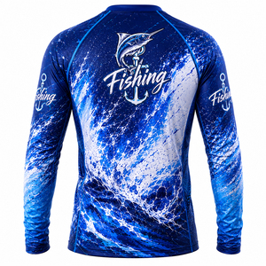 เสื้อตกปลาแขนยาวคอกลมสำหรับผู้ชายปี 2026 แห้งเร็ว พิมพ์ลายแบบซับลิเมชั่น ป้องกันรังสียูวี UPF 50 100% - Product Image 2