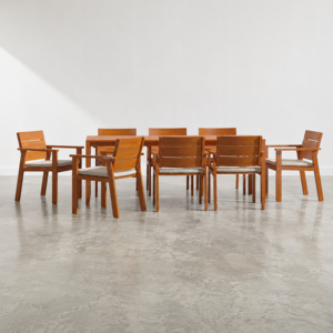 Modern Outdoor Restaurant Tables Set Waterproof Teak Wood Dining Tables for Living Room Bedroom Cafe Bistro Resorts Hotels - Product Image 1