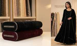 20000 Silk Velvet Super Fine Korean AA Grade Polyester Micro Velvet Fabric For Premium Ethnic Wear Blackout Curtains Upholstery - Product Image 2