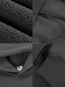 Nouveauté, sweat-shirt à capuche surdimensionné en coton 100% de haute qualité, uni, pour homme - Product Image 6