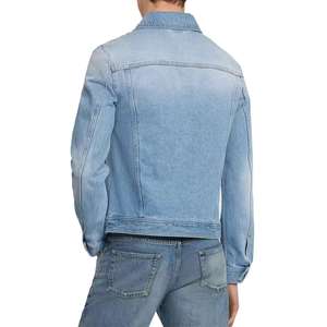 Chaqueta Vaquera con Logotipo Personalizado, Mangas Abiertas con Botones, Moda Urbana de Alta Calidad, Último Estilo, Chaqueta Vaquera Lavada para Hombre - Product Image 5