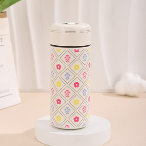 Vaso Térmico de Acero Inoxidable con Diseño Floral, Doble Pared Aislada, Aislamiento Térmico de 6-12 Horas, Botella de Viaje con Tapa en Forma de Menta - Product Image 3