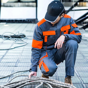 Overol de Trabajo Impermeable Unisex Gris Naranja de Microfibra, Uniforme de Mecánico de Alta Visibilidad, Ropa de Trabajo de Seguridad Industrial - Product Image 4