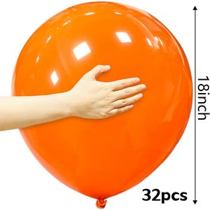 32pcs 18-Inch Orange Large Latex Party <b>Balloons</b> <b>Round</b> Big <b>Balloons</b> for Birthday & Wedding Decorations - Product Image 2
