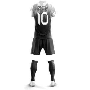 Conjunto de Uniforme de Fútbol Personalizado, Diseño Degradado Negro, Camiseta de Manga Corta, Pantalones Cortos y Calcetines, Kit Transpirable para Partido - Product Image 4