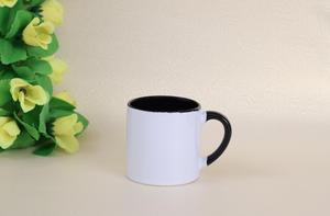 Mug à café en acier inoxydable et céramique bicolore blanc et rouge de 11 oz, sérigraphié avec logo personnalisé, cadeau promotionnel, vaisselle de promotion - Product Image 3