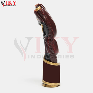 Service OEM ODM, produit durable à prix de gros auprès du meilleur fournisseur. Nouveaux gants de MMA en cuir de luxe bordeaux et or, tendance. - Product Image 5