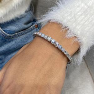 Elegant 14K White Gold Graduated Diamond Tennis <b>Bracelet</b> IGI Certified Minimalist 4.8CT E VVS2 Lab Created Diamond Anniversary - Product Image 6