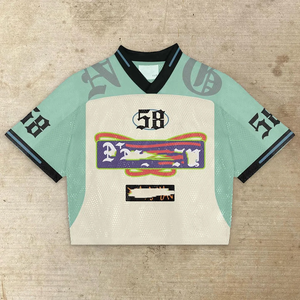 เสื้อเจอร์ซีย์อเมริกันฟุตบอลชาย คอวี แขนสั้น ผ้าตาข่าย พิมพ์ลายแบบซับลิเมชั่น หมายเลข 58 ระบายอากาศได้ดี ผลิตจากโพลีเอสเตอร์ 100% - Product Image 2