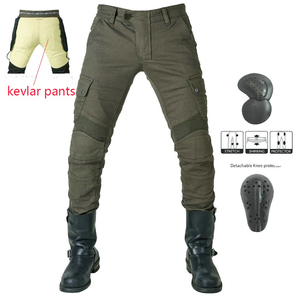 Pantalon de motard en denim bleu respirant et à séchage rapide de haute qualité avec protections amovibles pour les genoux et les hanches pour hommes – Protection moto complète - Product Image 4